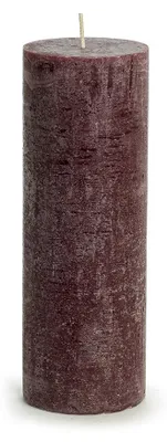 Imagen del producto de Vela rústica. Vela cilíndrica rústica – color berenjena – 7 x 20 cm