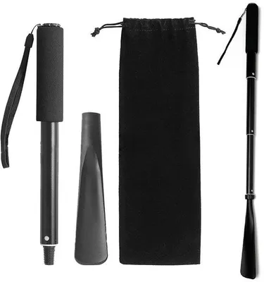 Produktbild von Famanu Schuhanzieher teleskopierbar - Schwarz - Praktisch für Herren, Damen und Kinder - Ideal für Senioren