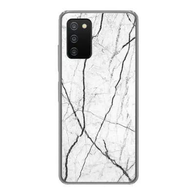Produktbild von MuchoWow® Handyhülle Schutzhülle Hülle für Samsung Galaxy A03s Marmor - Schwarz - Weiß Silikon Softcase Handy Hülle - Schutz