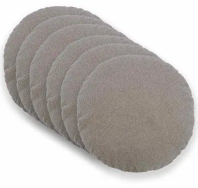 Zdjęcie produktu dla Pokrowce na poduszki vidaXL, 6 sztuk, HEERLEN, jasnoszary, średnica 30 cm, materiał bouclé