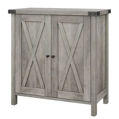 Image de Armoire buffet, armoire de rangement de style rustique avec portes et étagères, armoire console avec espace de rangement, armoire couloir pour salon, salle à manger, couloir Grey