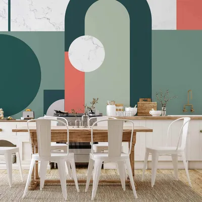 Produktbild von Vlies Fototapete - Geometric Pattern With Marble Motif 150x105 cm Abstrakt f-A-10164-a-a