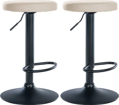 Produktbild von 2er Set Barhocker HLO-CP290 Kunstleder schwarz  creme