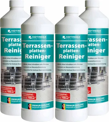 Produktbild von HOTREGA Terrassenplatten Reiniger Konzentrat 1 Liter - Reinigung für Terrasse und Balkon - Schutz vor Neuverschmutzung