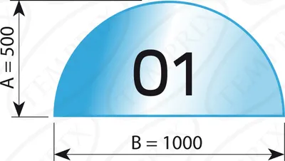 Produktbild von Kaminbodenplatte Transparent Form O1  500 x 1000 x 6mm - Version ECO (Tragkraft bis 550 Kg)