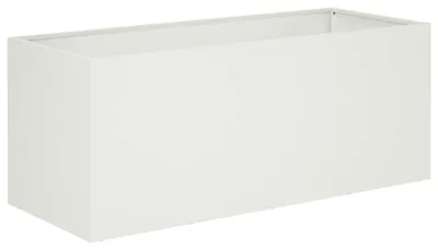 Image de vidaXL Pot de jardin blanc, 80 x 40 x 40 cm, en acier laminé à froid