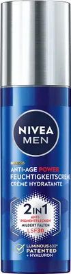 Produktbild von NIVEA Men Anti-Age Power Luminous Feuchtigkeitscreme 50 ml, Tagescreme, Männer, Jeder Hauttyp, Gesicht, Anti-Mitesser, Anti-Falten, Feuchtigkeitsspendend, 50 ml