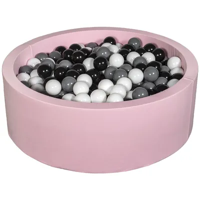 Produktbild von Bällebad Spielplatz + 450 Bälle rosa schwarz, weiß, grau