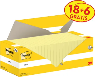Produktbild von Post-It 654-CY-VP24, Quadratisch, Gelb, Papier, 76 mm, 76 mm, 100 Blätter