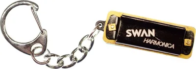 Produktbild von Mundharmonika Schlüsselanhänger Miniblings Anhänger SPIELBAR Blues Harp Schwarz