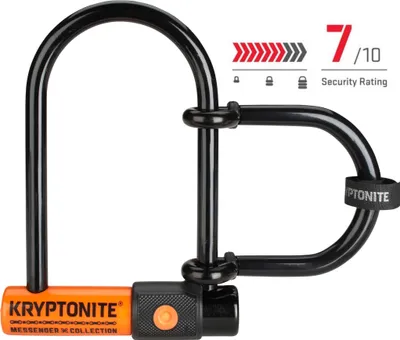 Produktbild von Kryptonite MESSENGER MINI+, U-Schloss, Schwarz, Orange, Stahl, Stahl, Stahl, Schlüssel