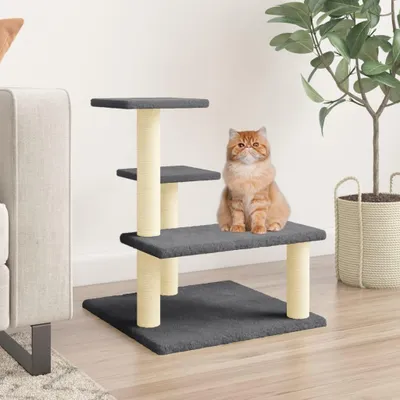 Image de Arbre à chat avec colonnes à griffer en sisal 61 cm Arbre à grimper Arbre de jeu pour chats