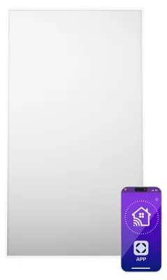 Produktbild von Klarstein Infrarotheizung mit Thermostat, 480W Elektroheizung, Smart Home Infrarotheizung zur Wandmontage, IR mit App-Steuerung & Erkennung Offener Fenster, Effizienter Feuchtraum Heizkörper CO2-Frei