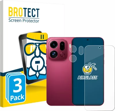 Produktbild von 3x BROTECT Schutzglas für Oppo Find X9 Pro (Display+Kamera) Schutzfolie Panzer Folie Glas Display Schutz klar