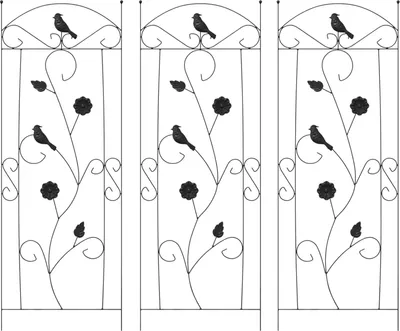 Image de vidaXL Clôture de jardin 3 pièces Noir 110 x 40 cm Acier