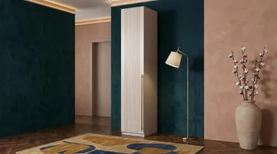 Image de Armoire individuelle, style moderne, gris, pratique, compacte, idéale pour une chambre