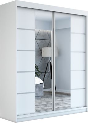 Schwebetürenschrank Kleiderschrank ERO  180 cm Schrank Garderobe Spiegel.Verschiedene Farben (Weiß, Schwarz, Somona). Möbel vom Hersteller!