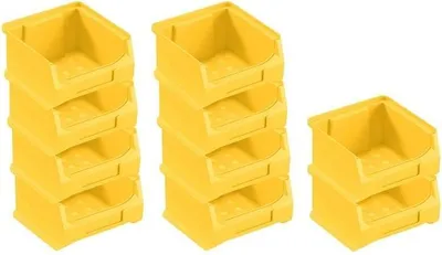 Produktbild von SparSet 10x Gelbe Sichtlagerbox 1.0 | HxBxT 6x10x10cm | 0,4 Liter | Sichtlagerbehälter, Sichtlagerkasten, Sichtlagerkastensortiment, Sortierbehälter