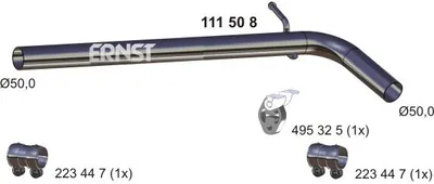 Produktbild von ERNST Abgasrohr Auspuffrohr für VW POLO (9N) 111508