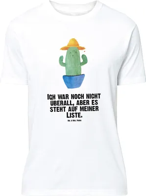 Produktbild von Mr. & Mrs. Panda Tshirt Kaktus Hut - Weiß - Geschenk, T-Shirt, S, Weltreise, Motivation, mit Aufdruck, Spruch, Lustiges, Statement-Shirt, Reisen, Kakteen, Geschenkidee