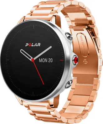 Produktbild von Strap-it Stahlarmband - Kompatibel mit Polar Grit X Armband Ersatzarmband Edelstahl Armband mit faltschließe Sportuhr zubehör für smartwatch 22mm Armband Rosa Gold