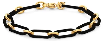 Produktbild von CO88 Collection 8CB-91275 Stahlarmband mit Emaille – 19 cm – 17,5 x 7,5 mm – Stahl – Schwarz;Goldfarben