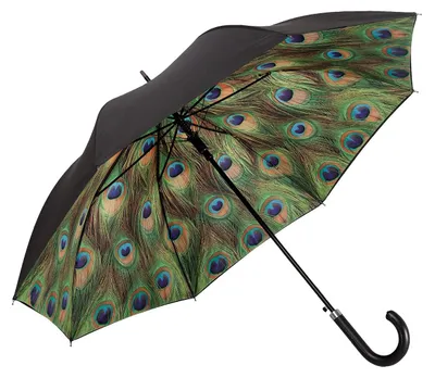 Image de Elzusha - Parapluie pliant pour femmes, à double couche, avec motif paon