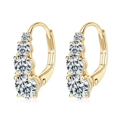 Produktbild von Paar Creolen Funkelnde Moissanit Damen Creolen Ohrringe 18K Gold