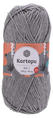 100g Strickwolle Kartopu NO:1 Polyacryl-Strickgarn Anti Pilling Effekt Oeko-Tex zertifiziert Wolle Farbwahl silbergrau