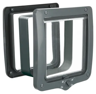 Produktbild von TRIXIE 4-Wege Freilauftür XXL mit Tunnel - grau - 24 × 28 cm