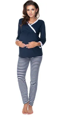 Imagen del producto de PeeKaBoo: Pijama de maternidad para mujer, color azul marino, talla S/M