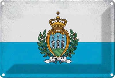 Produktbild von vianmo Blechschild 20x30 cm San Marino Vintage Flagge Fahne Wappen