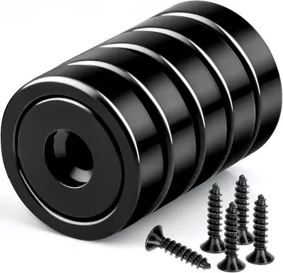 Produktbild von Neodym-Magnete extra stark mit Loch - 10 kg - 5 Stück - 20 mm - Schraubendynamo-Magnet