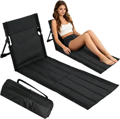 Produktbild von Strandmatte mit Rückenlehne, klappbarer Strandstuhl, 600D Oxford, für Strand