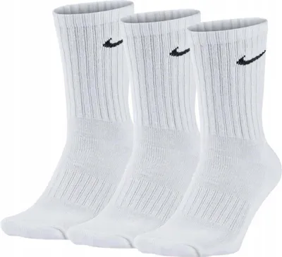 Produktbild von Nike Damen Value Baumwolle Uni Crew-trainingssocken (3 Paar), Weiß, L EU