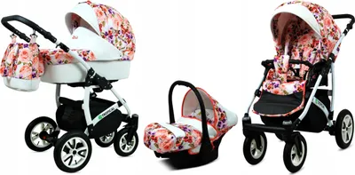 Produktbild von BABYLUX Kombikinderwagen Bambimo 3in1 Tropical Pansies And Roses Aluminiumrahmen EN 1888-1:2018+A1:2022
