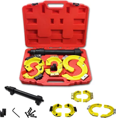 Produktbild von Fiqops Federspanner Universal Federspannersatz für Mc Pherson Federbeinsysteme Tuning Federbeine Tieferlegung Fahrwerk Spanner