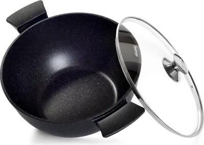 Immagine prodotto di Pentola Fissman-Grande con coperchio, alluminio, 40x28x20 cm, 6500 ml, nero