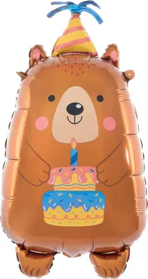 Produktbild von Folienballon Birthday Teddybär 44,5 x 78,5 cm