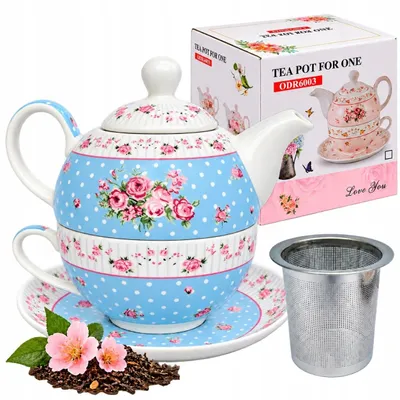 Produktbild von Teeservice Porzellantasse und Teekanne 400ml für Frauen