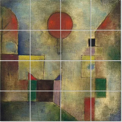 Produktbild von Legendarte - Multipanel Bilder Roter Ballon - Paul Klee cm. 200x200 (16 Stück)
