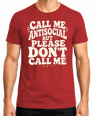 Immagine prodotto di Maglietta da uomo "Chiamatemi antisociale, ma per favore non chiamatemi sarcastico", colore rosso, taglia M