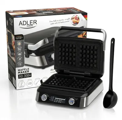 Zdjęcie produktu dla adler gofrownica AD 3084 2400W do gofrów LED 5 programów