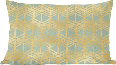 Produktbild von MuchoWow® Zierkissen Sofakissen Wohnzimmer Dekokissen 60x40 cm Muster - Grün - Gold - Luxus - Kopfkissen - Polster mit Foto