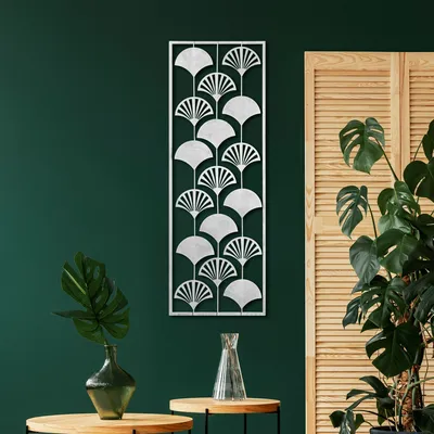 Obrázek produktu pro Wallity, Vějíř 3, Dekorativní kovový doplněk na zeď, 100 % KOV, Vícebarevný, 32 x 90 cm