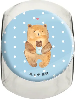 Produktbild von Mr. & Mrs. Panda Süßigkeitenglas Bär Baby L 870ml - Blau Pastell - Geschenk, Mutter, Kaffeedose, Nichte, Glasdose, Vorratsdose, glasbehälter, Teddy, gewürzglas, Geburt