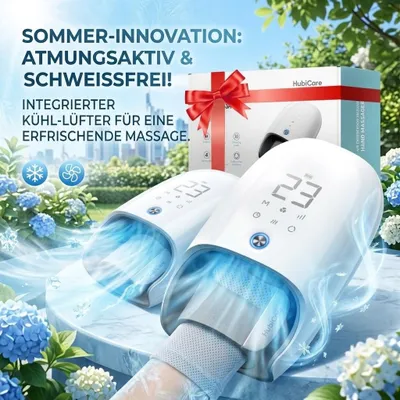 Produktbild von Handmassagegerät mit Kühl-Lüfter & Wärme, Atmungsaktiv, 6 Modi, Roll- & Handgelenk-Airbagmassage, HD-LED-Display, Wellness Geschenk für Damen Herren