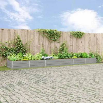 Zdjęcie produktu dla vidaXL Sadzarka jasnoszara 195 x 100 x 45 cm Stal ocynkowana