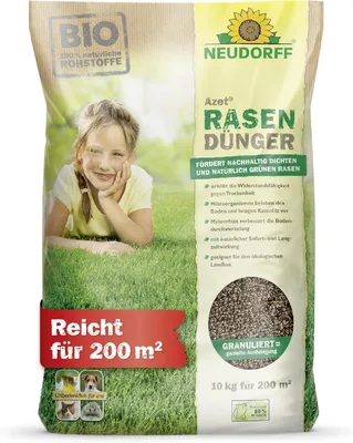 Rasen Dünger Bio 10kg 200m² haustierfreundlich, grüner dichter Rasen, landbaugeeignet, granuliert