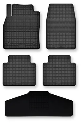 Produktbild von Gummi-Fußmatten + Tunnel für Ford Granada 1972-1985 (Limousine) – 5-tlg, Schwarz, Semi-Universal, angepasst – Wielganizator Semi-Universal